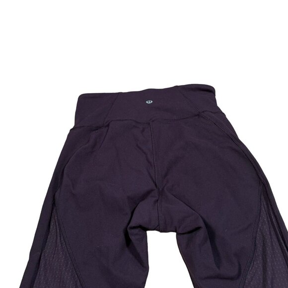 Lululemon Deep Breath Sz 4 Black Cherry Capri Crop Leggings 9.5'' Rise - Picture 6 of 7